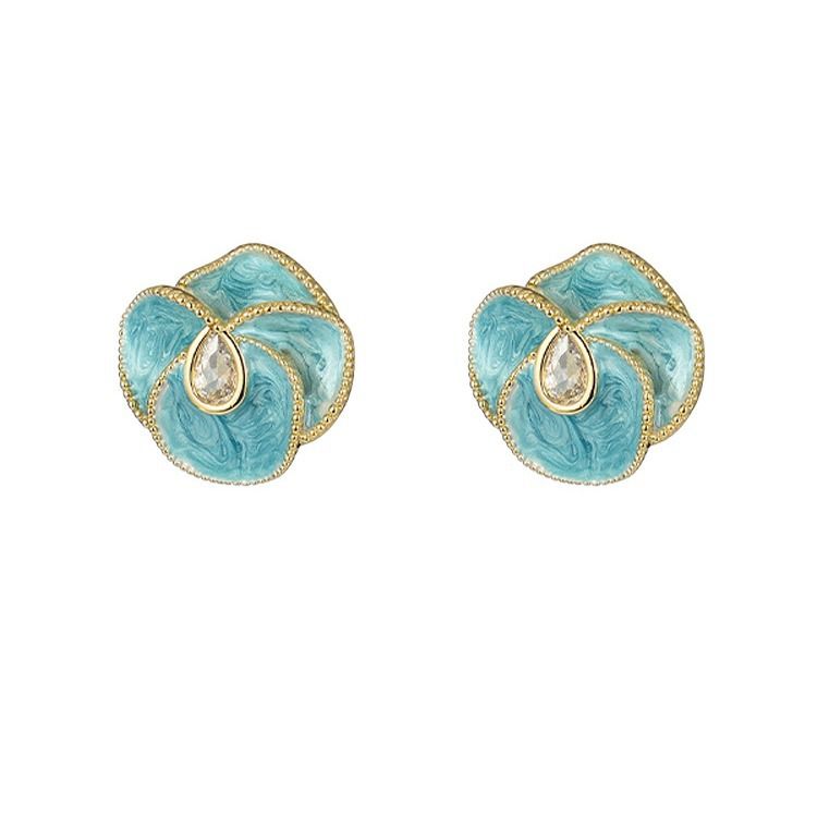 Monet Garden oil painting style Baroque pearl earrings for women with a sense of luxury, medieval summer earrings, retro earrings