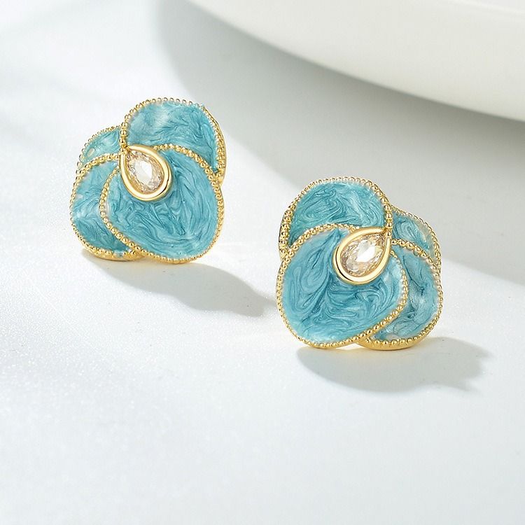 Monet Garden oil painting style Baroque pearl earrings for women with a sense of luxury, medieval summer earrings, retro earrings