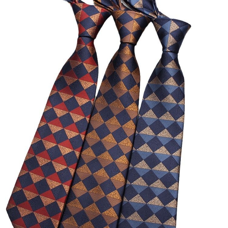 New 8cm business formal tie, men's polyester jacquard business retro tie, multi-color optional, professional shirt tie, wedding bridegroom tie, fashionable men's tie, simple fashion, Tiktok - popular