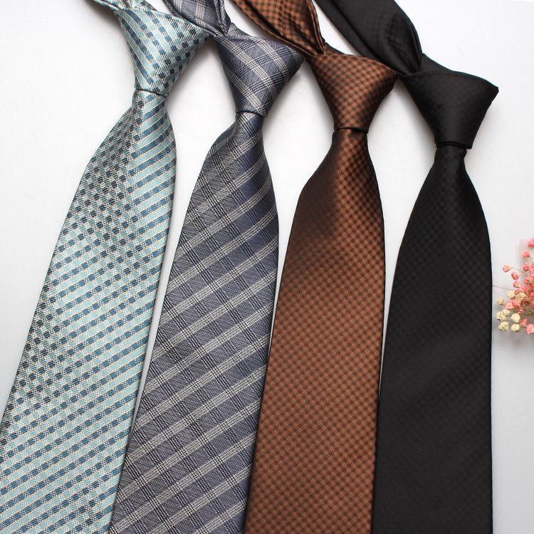 New 8cm business formal tie, men's polyester jacquard business retro tie, multi-color optional, professional shirt tie, wedding bridegroom tie, fashionable men's tie, simple fashion, Tiktok - popular