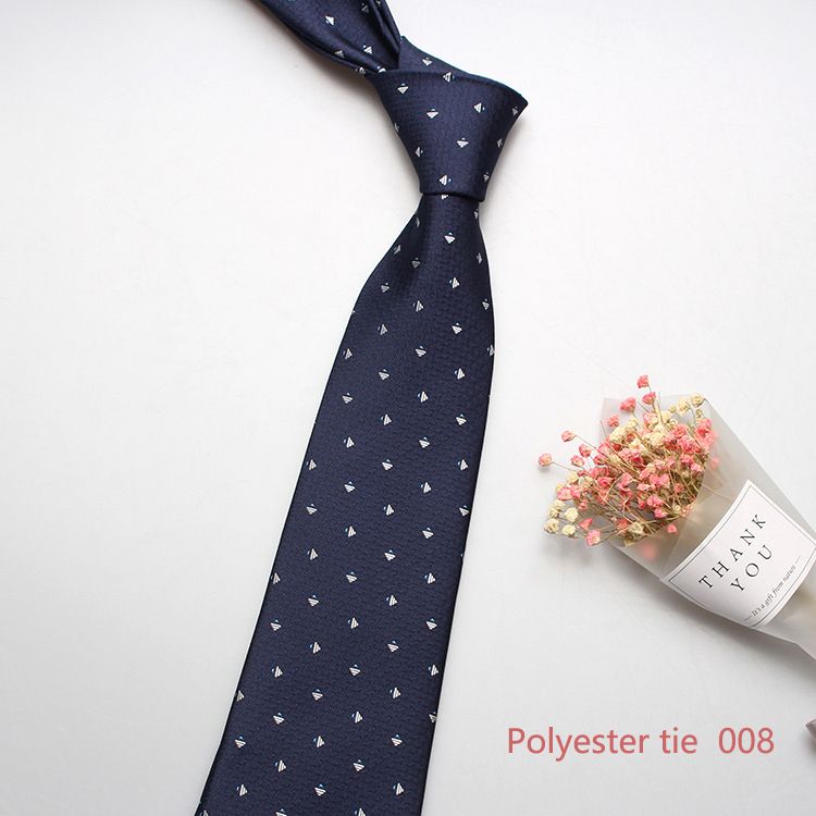 New 8cm business formal tie, men's polyester jacquard business retro tie, multi-color optional, professional shirt tie, wedding bridegroom tie, fashionable men's tie, simple fashion, Tiktok - popular