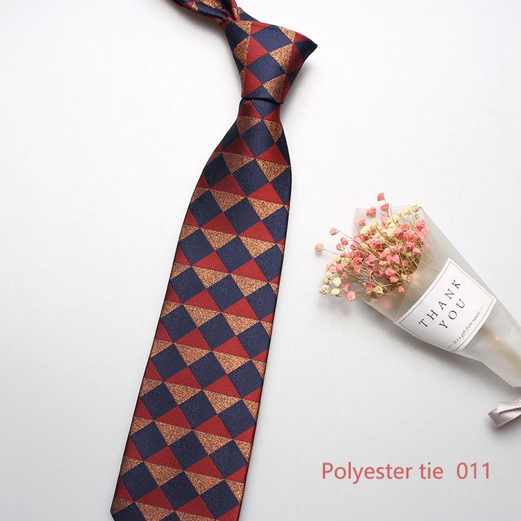 New 8cm business formal tie, men's polyester jacquard business retro tie, multi-color optional, professional shirt tie, wedding bridegroom tie, fashionable men's tie, simple fashion, Tiktok - popular
