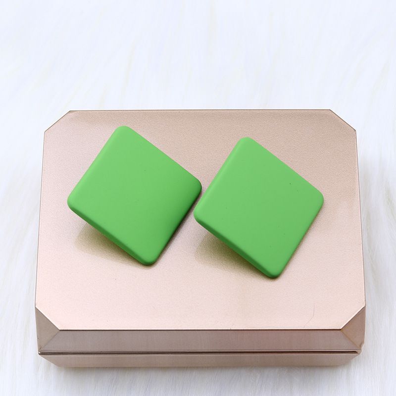 New 20 color square spray painted earrings with simple and fashionable acrylic personalized candy colored earrings for women