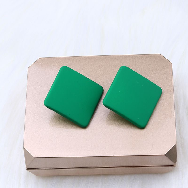 New 20 color square spray painted earrings with simple and fashionable acrylic personalized candy colored earrings for women
