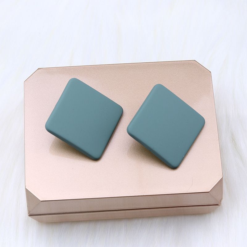 New 20 color square spray painted earrings with simple and fashionable acrylic personalized candy colored earrings for women