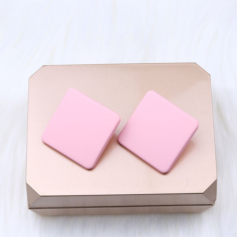 New 20 color square spray painted earrings with simple and fashionable acrylic personalized candy colored earrings for women