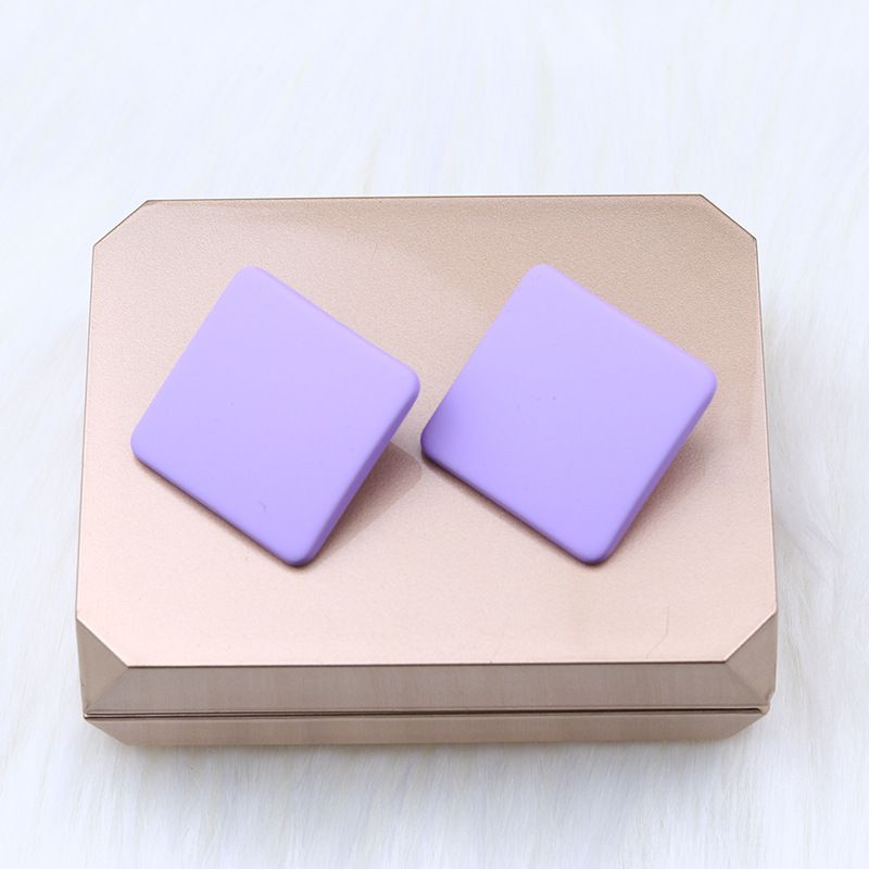 New 20 color square spray painted earrings with simple and fashionable acrylic personalized candy colored earrings for women