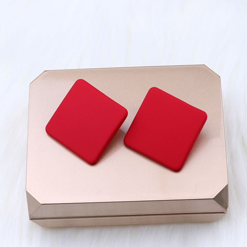 New 20 color square spray painted earrings with simple and fashionable acrylic personalized candy colored earrings for women