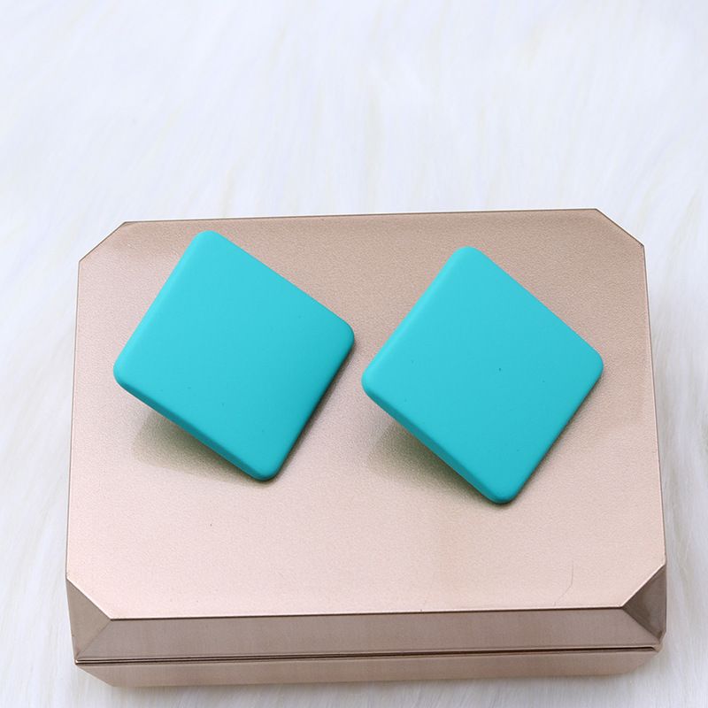 New 20 color square spray painted earrings with simple and fashionable acrylic personalized candy colored earrings for women