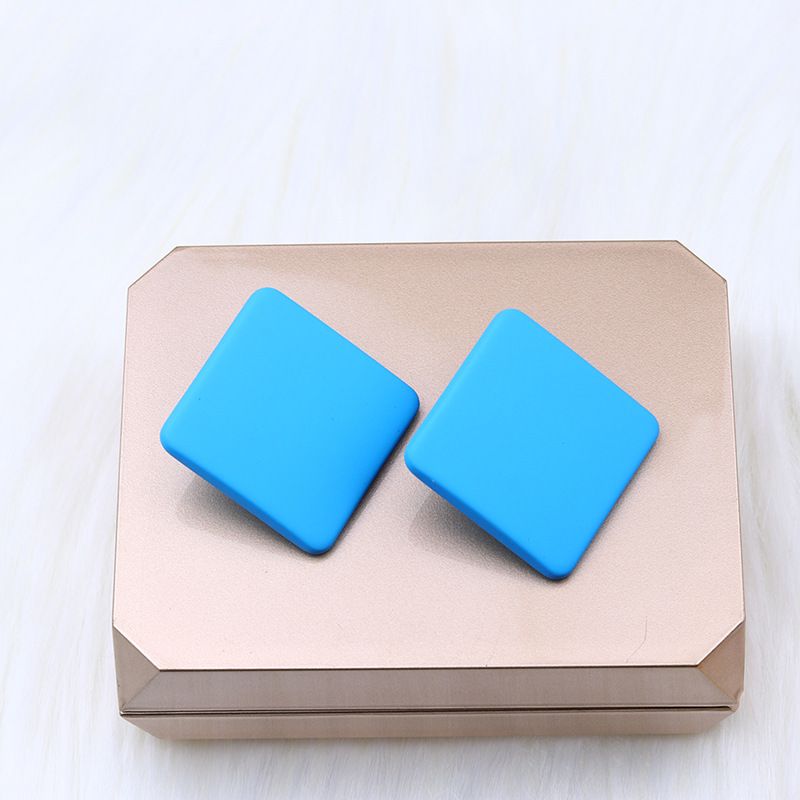 New 20 color square spray painted earrings with simple and fashionable acrylic personalized candy colored earrings for women