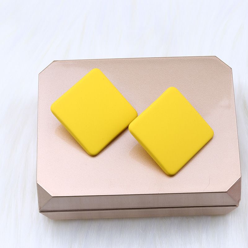 New 20 color square spray painted earrings with simple and fashionable acrylic personalized candy colored earrings for women