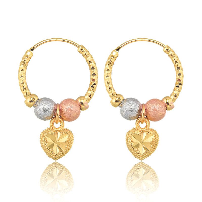 European and American cross-border fashion trend new sweet candy colored heart pendant earrings simple multi-color drip oil small earrings