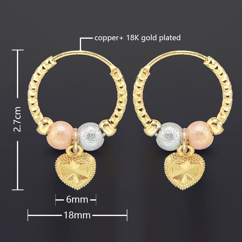 European and American cross-border fashion trend new sweet candy colored heart pendant earrings simple multi-color drip oil small earrings