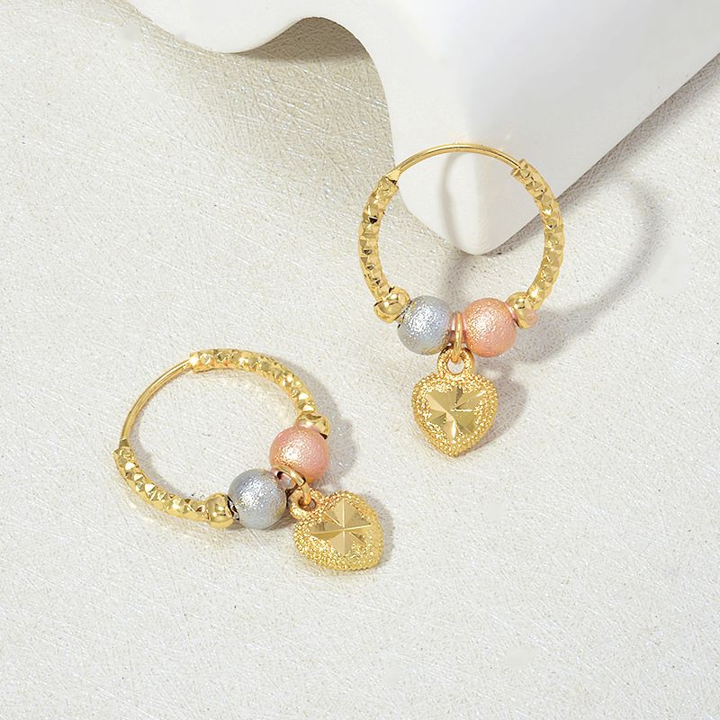 European and American cross-border fashion trend new sweet candy colored heart pendant earrings simple multi-color drip oil small earrings