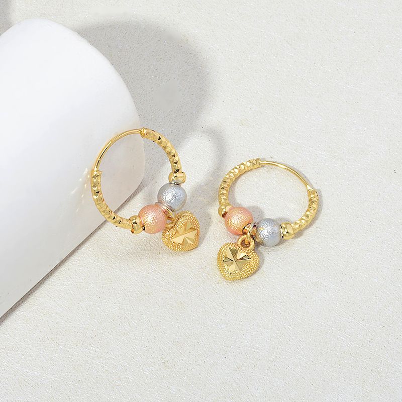 European and American cross-border fashion trend new sweet candy colored heart pendant earrings simple multi-color drip oil small earrings