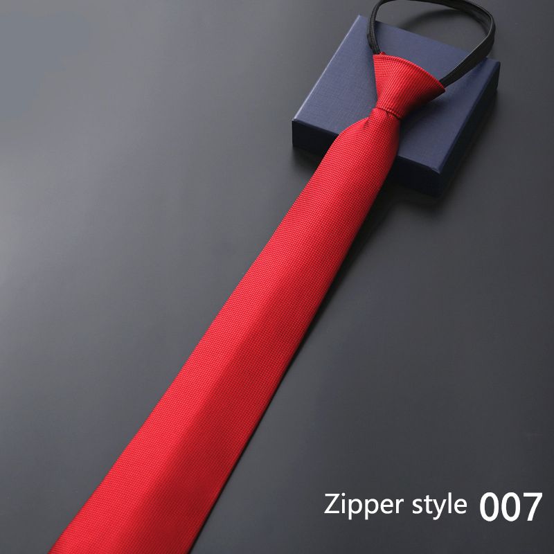 New men's business formal zipper tie, groom's wedding blue striped tie, Korean version black lazy tie, convenient and easy to wear, fashionable and casual office administrative knot free tie
