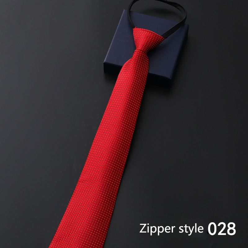 New men's business formal zipper tie, groom's wedding blue striped tie, Korean version black lazy tie, convenient and easy to wear, fashionable and casual office administrative knot free tie