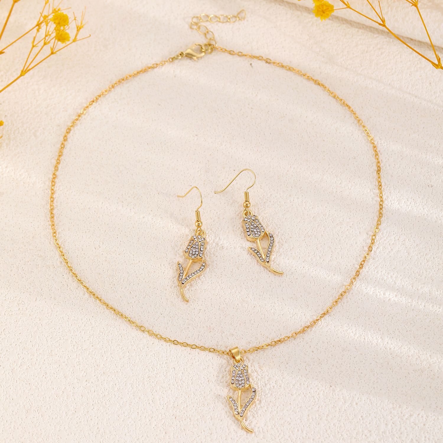 2025 New Diamond Set Butterfly Jewelry for Women, Ins Creative Design Necklace, Love Flower Earring Set, Crown Butterfly Eardrop Set, Hot Selling Pearl Jewelry, Fashionable and Versatile, Hot selling