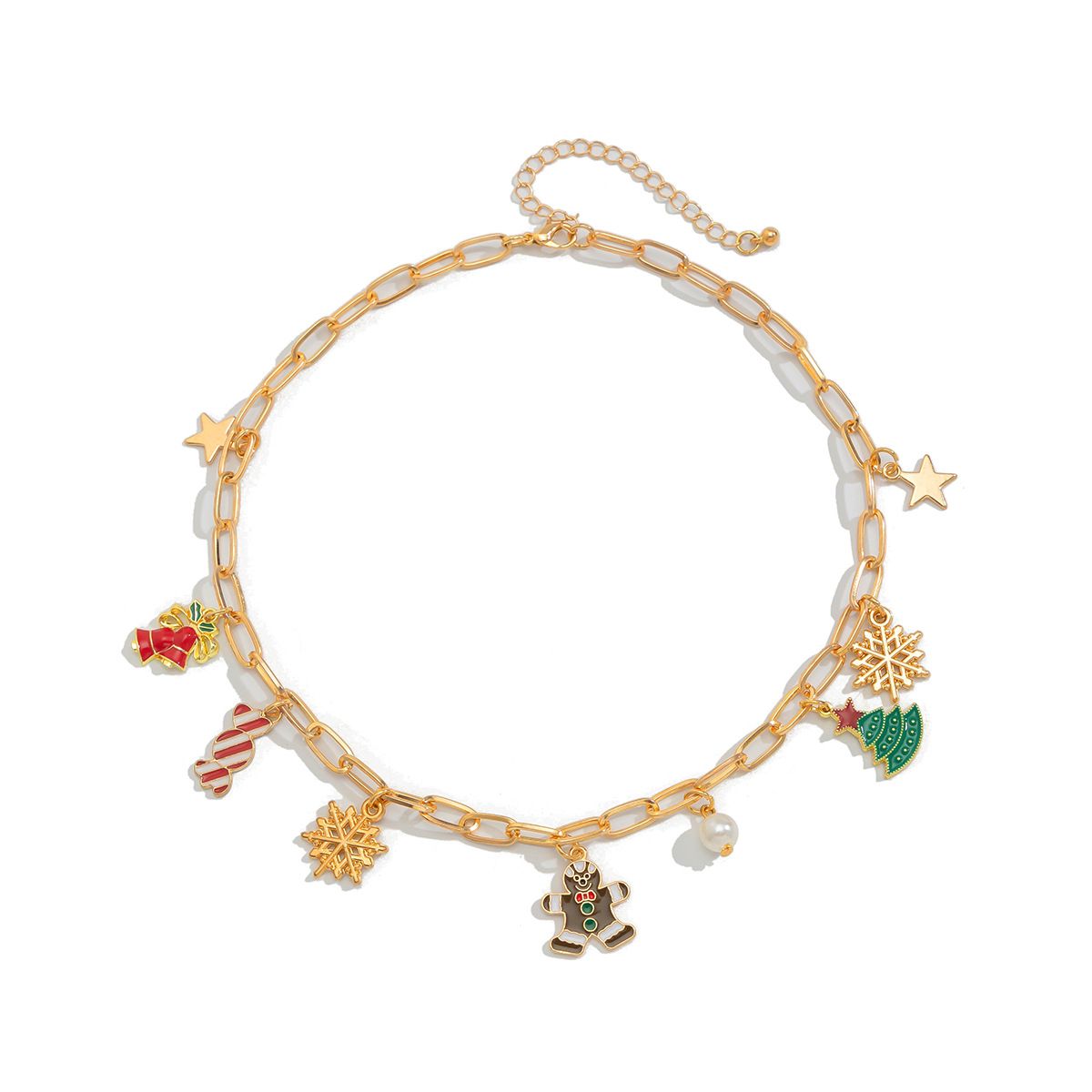 New European and American creative Christmas bells, Christmas tree pendant necklaces, personalized holiday snowflake candy accessories, African fashionistas quickly grab, unlock unique fashion charm