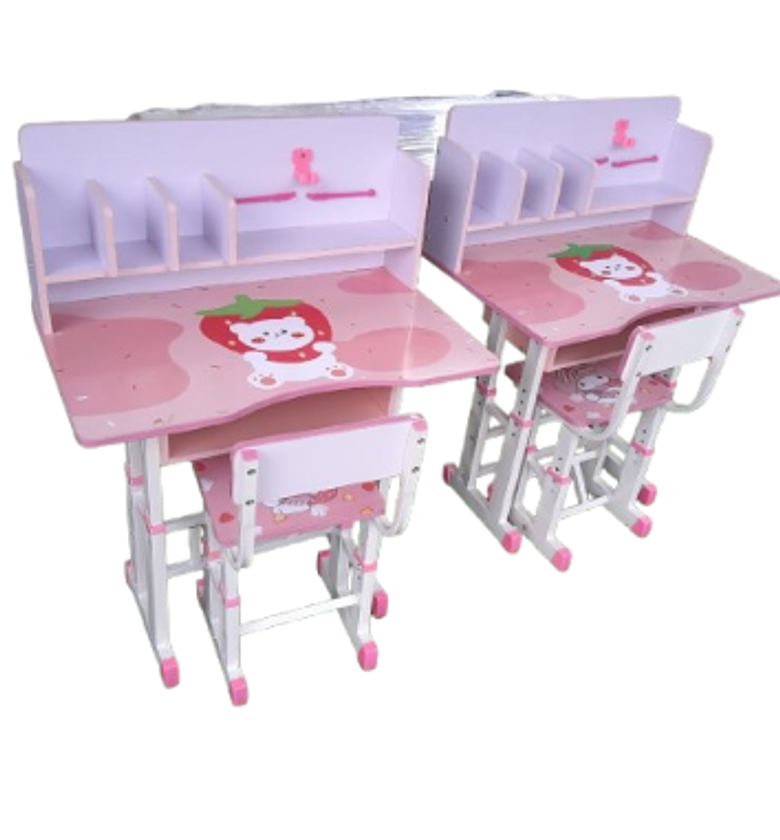 Kids' Height Adjustable Study Desk and Chair Set. Adjustable For Age 4yrs To 12yrs