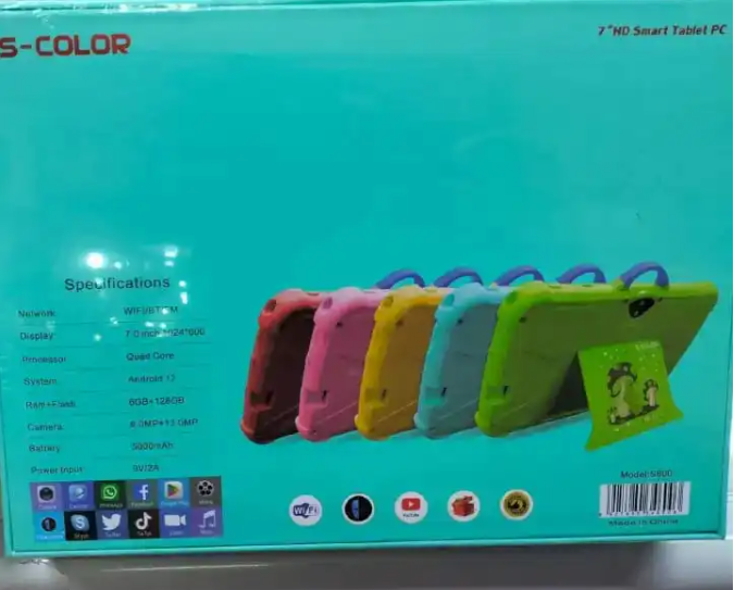 New Arrival Classy 7 inches Smart Kids Learning Tablets Connects to wifi,1024*600 Display, android 12, 6GB +128GB, battery 5000mAh