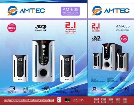 Amtec AM-608 2.1 The sub-woofer gives you the best quality sound in a neat, compact unit.
