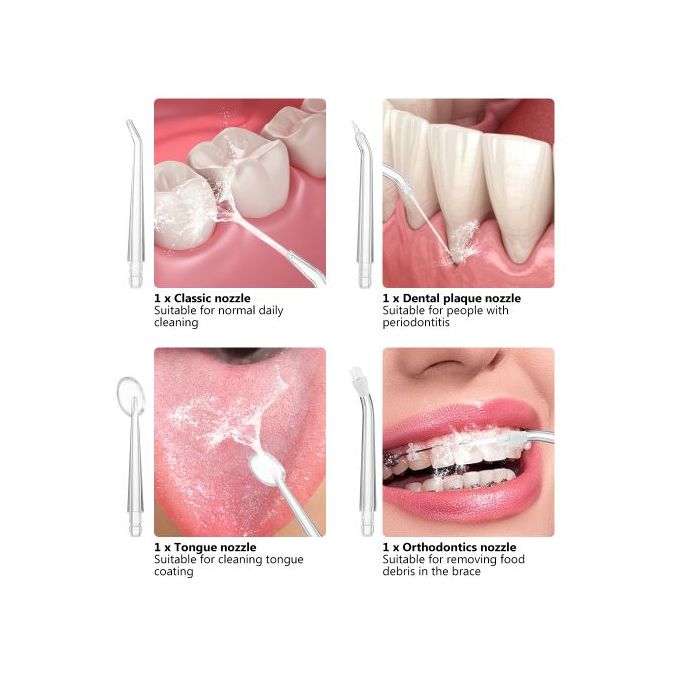 General Oral Irrigator Portable Irrigator Type 4 Dental Cleaner/Portable Dental Oral Irrigator Water Flosser Mouth Cleaning Water Flosser Irrigator Water Jet
