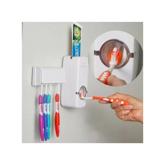 Toothpaste Dispenser + Toothbrush Holder Set- Assorted