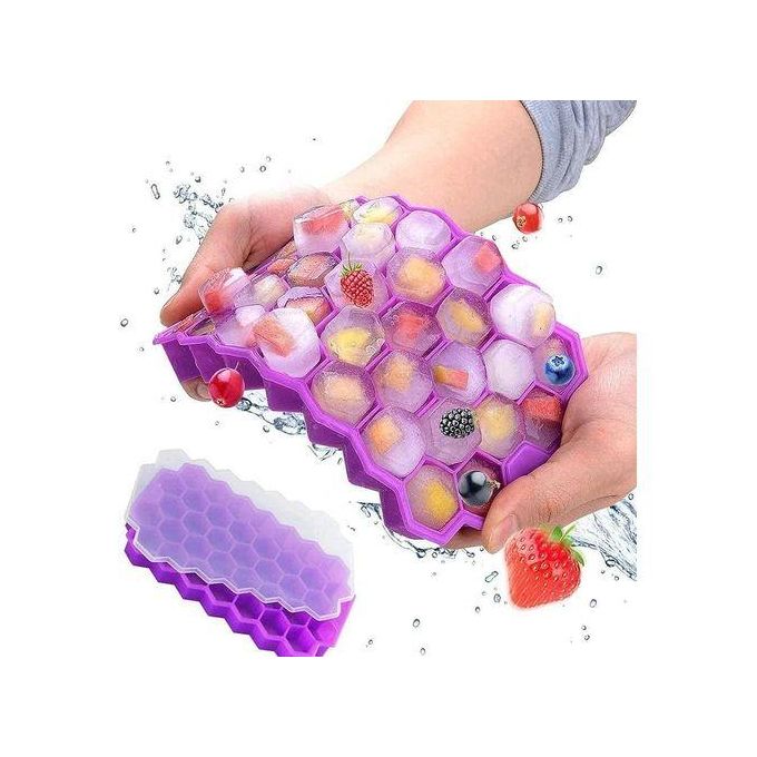 37 Grids Silicon Ice Cube Maker Tray + Top Cover
