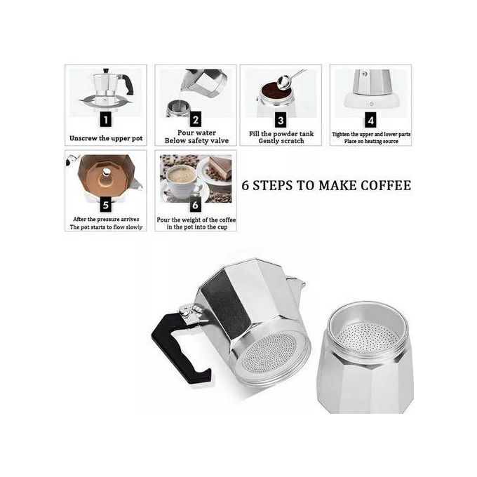 Aluminum Italian Coffee Maker Brewing Pot Moka Latte Expreso