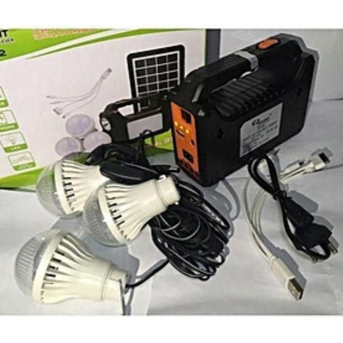 Dp Audio Video Solar Lighting System With 3 Bulbs And Panel