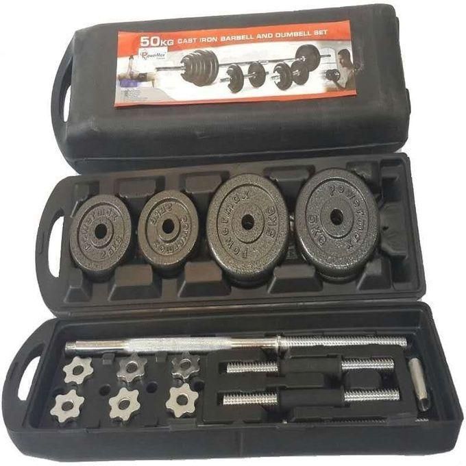 50kg Adjustable Fitness Barbell & Dumbbell Weight With Portable Case