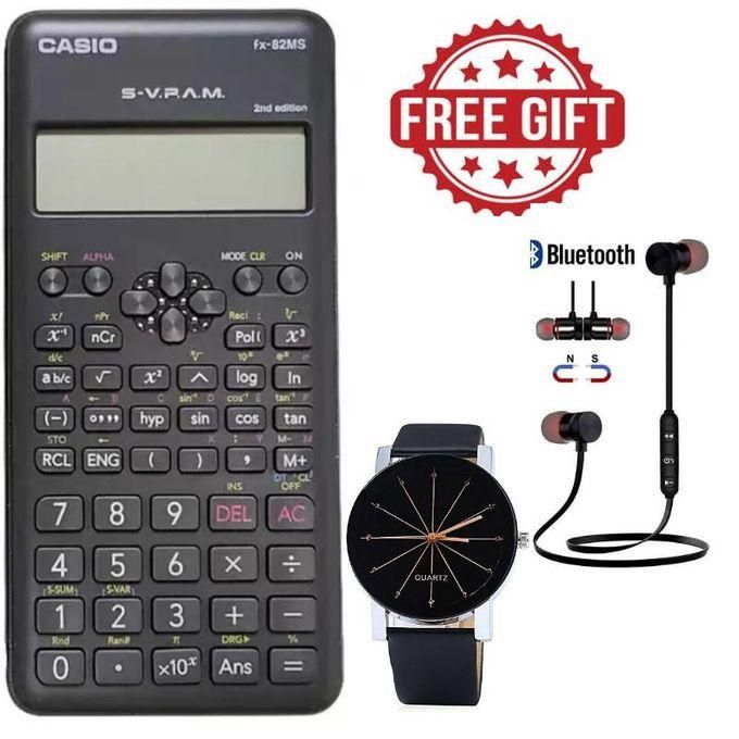 Casio FX-82MS Scientific Calculator// 2nd Edition,//c.e"//free watch,,bluetooth