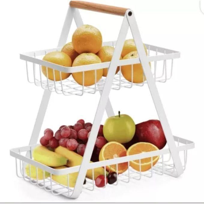 2 Tier Multifunctional Fruit Rack Basket Spice Rack