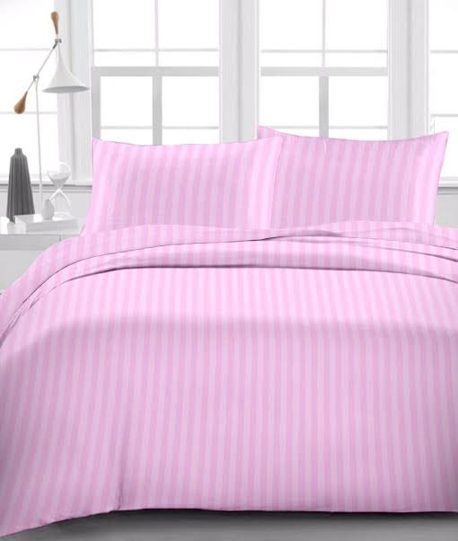 Stripped Bedsheets  The cotton ensures breathability and durability, while the satin adds a touch of luxury to your sleep. The classic striped pattern not only adds a sophisticated look to your bedr
