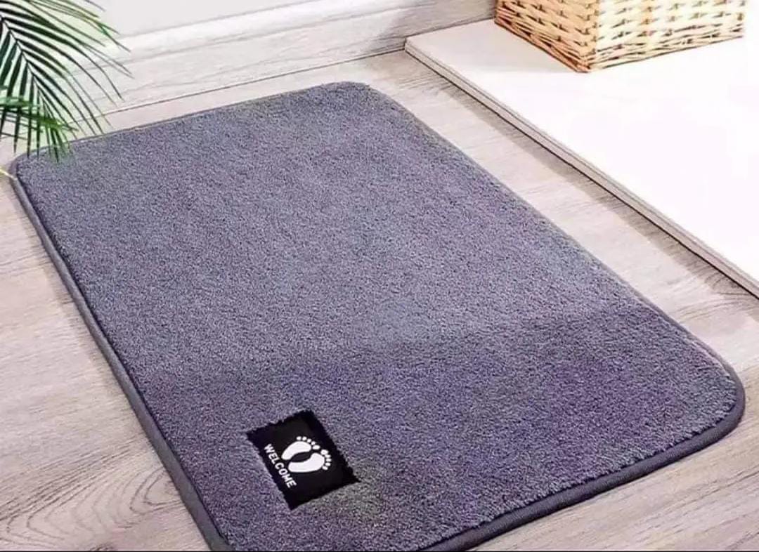 Welcome doormat  
 mat in cotton material and a thick surface is the ideal mat for your home that will give you value for your money. It is very soft for a warm and cozy living space and easy to care