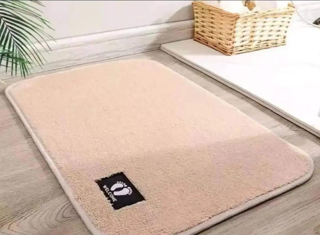 Welcome doormat  
 mat in cotton material and a thick surface is the ideal mat for your home that will give you value for your money. It is very soft for a warm and cozy living space and easy to care