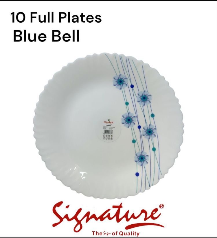 Signature Set of 6 Plates  It is made from high-quality ceramic or porcelain for durability and aesthetic appeal. This set has a Design on each plate that features a unique signature design or autogra
