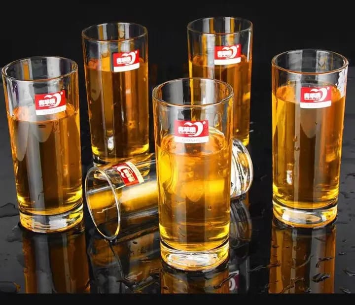 6Pcs Water Glass Tumblers Set Long Glasses  . This glass set of six can be used for drinking water, mock tails, shakes and cocktails. This multipurpose glass set is designed to blend into any personal