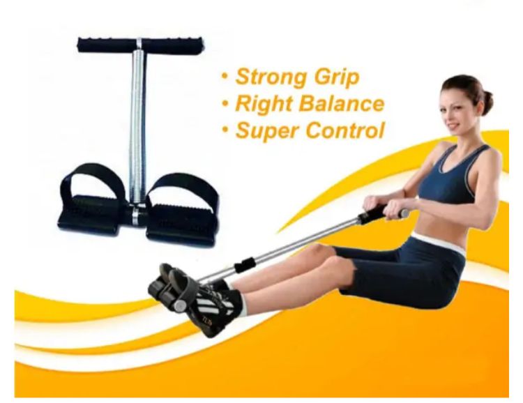 Tummy Trimmer Elastic Sit Up Pull Rope Pedal Resistance Band Powerful Spring Drawstring Tummy Trimmer Equipment Portable Home Gym with Elastic Bodybuilding Fitness Slimming Training Exercise Bands