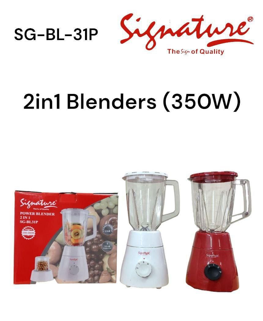 Blenderful 2in 1 Signature Blender A choice of two speeds plus pulse designed to offer total blending control, allowing intensity to be tailored to each blending job. Dishwasher safe removable jug, bl