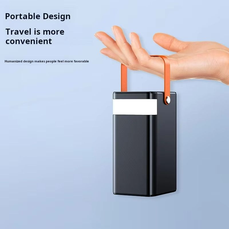 【Besundy】80000mAh Power Bank Portable PD 22.5w Fast Charge Power Banks With 2 Cable LED Camping Light With Handle LCD Display High Capacity Type-C Power Banks
