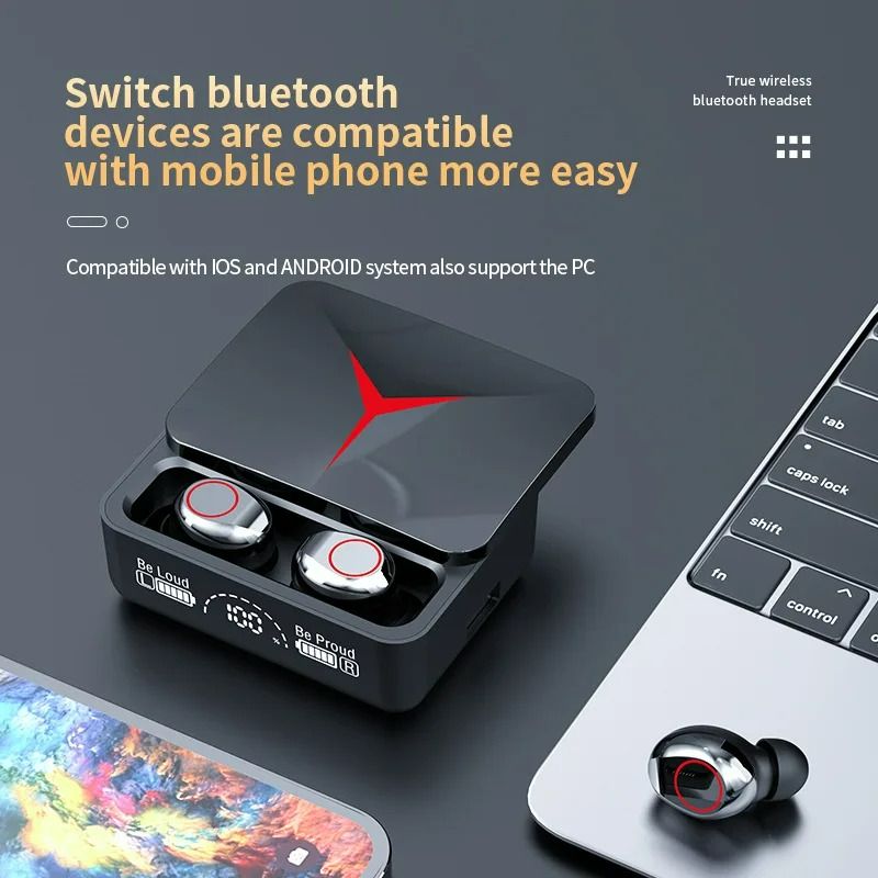 M90 Pro Bluetooth Earpods Wireless Earbuds TWS Bluetooth Earphones Gaming Touch Control Sport Bluetooth Earphones HiFi Stereo Gaming Headset With Mic For smartphone