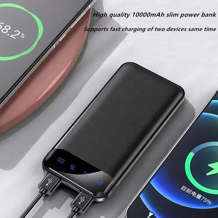 2A Fast Charging Powerbank 10000mAh Portable Digital Display  Power Bank 2A Fast Charge Portable Power Banks Compatible With iPhone&Android