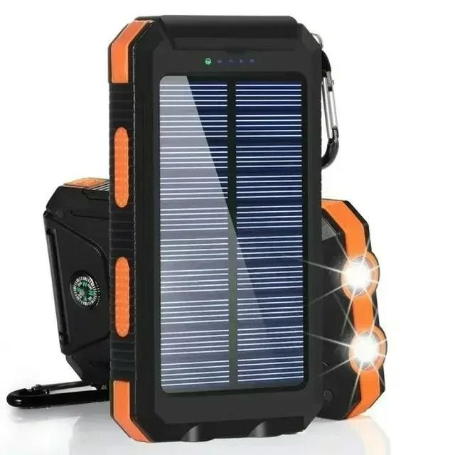Outdoor Solar Power Bank 20000mAh Portable Fast Charger Power Banks with Compass Torch Powerbank LED Lighting Dual USB Outputs For Camping Travel