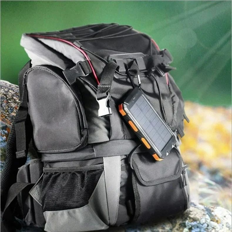 Outdoor Solar Power Bank 20000mAh Portable Fast Charger Power Banks with Compass Torch Powerbank LED Lighting Dual USB Outputs For Camping Travel