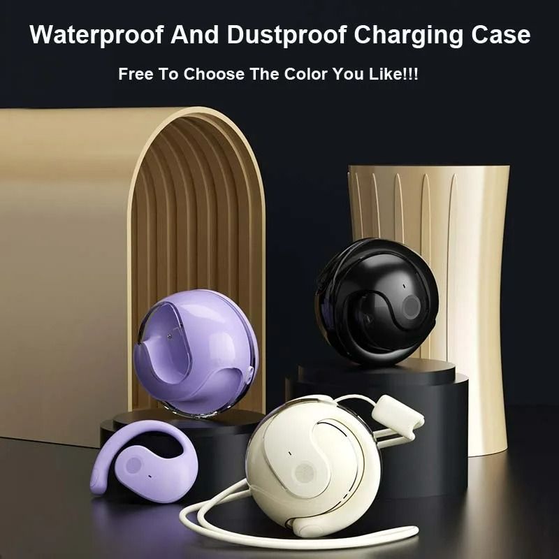 New Wireless Bluetooth Earphones with Mics Ear Hook Earphone HiFi Stereo Sound Noise Reduction Earbuds Not-in Ear Earphone For iPhone Android