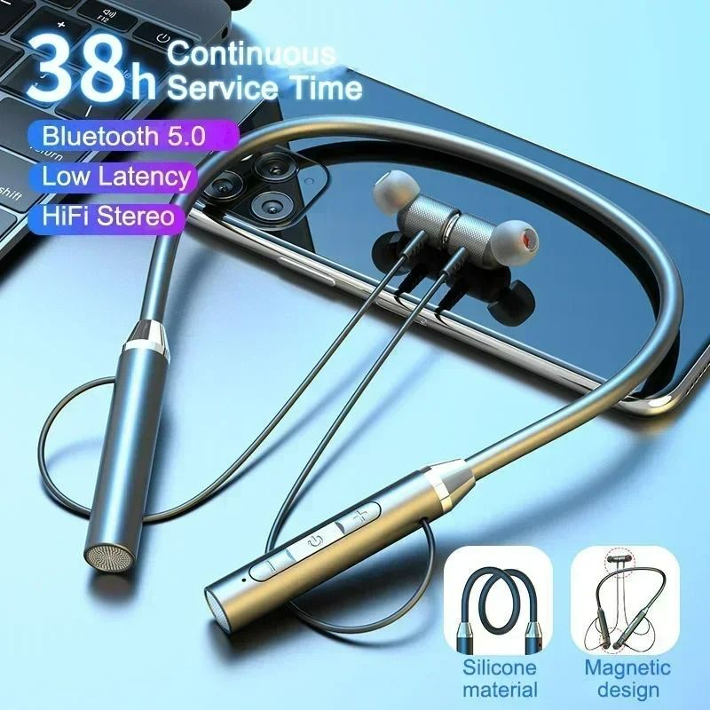 Wireless Bluetooth Stylish Sports Earphone Neckband Mount Neck Mount Headset  Game Playing Bluetooth-compatible 5.0 Subwoofer Gaming Earphone