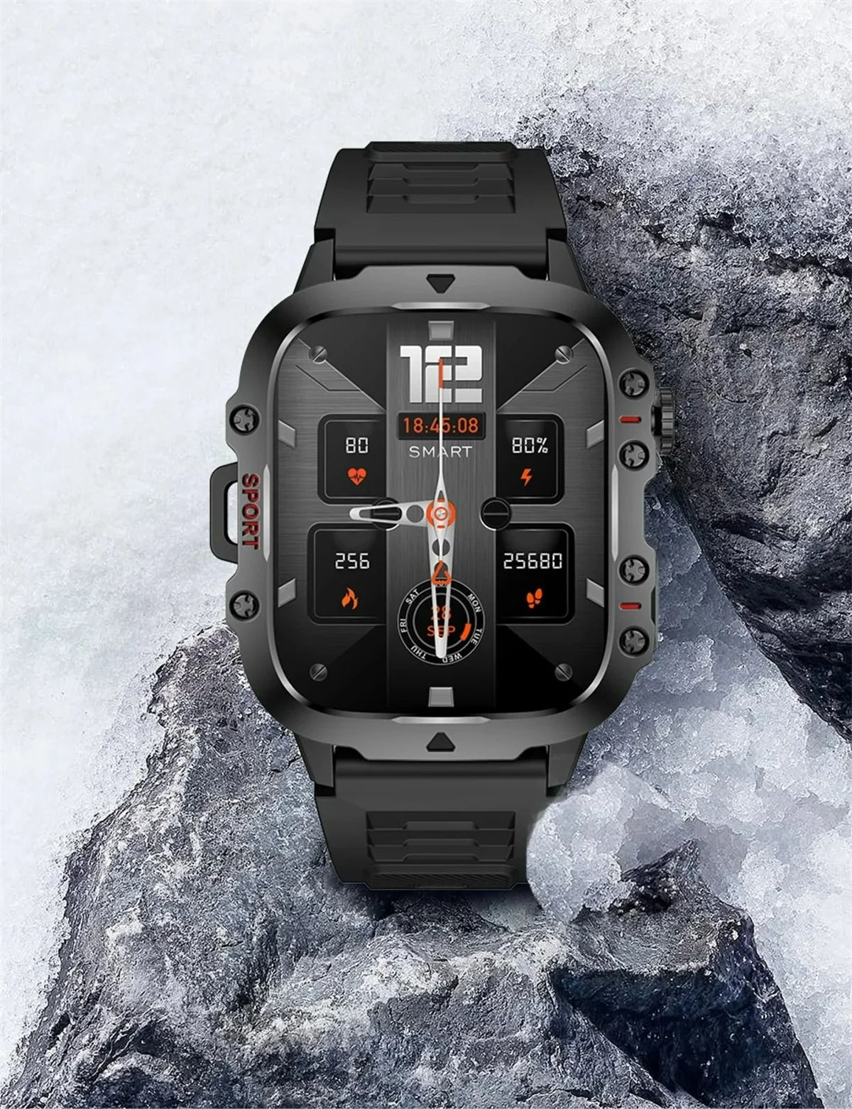 2025 New Rugged Outdoor Military Smartwatch GPS Men Flashlight Wireless Call Waterproof Sport Tracker 100+ Sports Modes HD Bluetooth Call Smart Watch