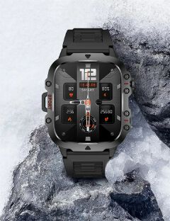 New Steel Strip Flagship Smartwatch H19 Rugged Outdoor Military Smart Watch GPS Men Flashlight Wireless Call Waterproof Sport Tracker 100+ Sports Modes HD Bluetooth Call Smart Watch